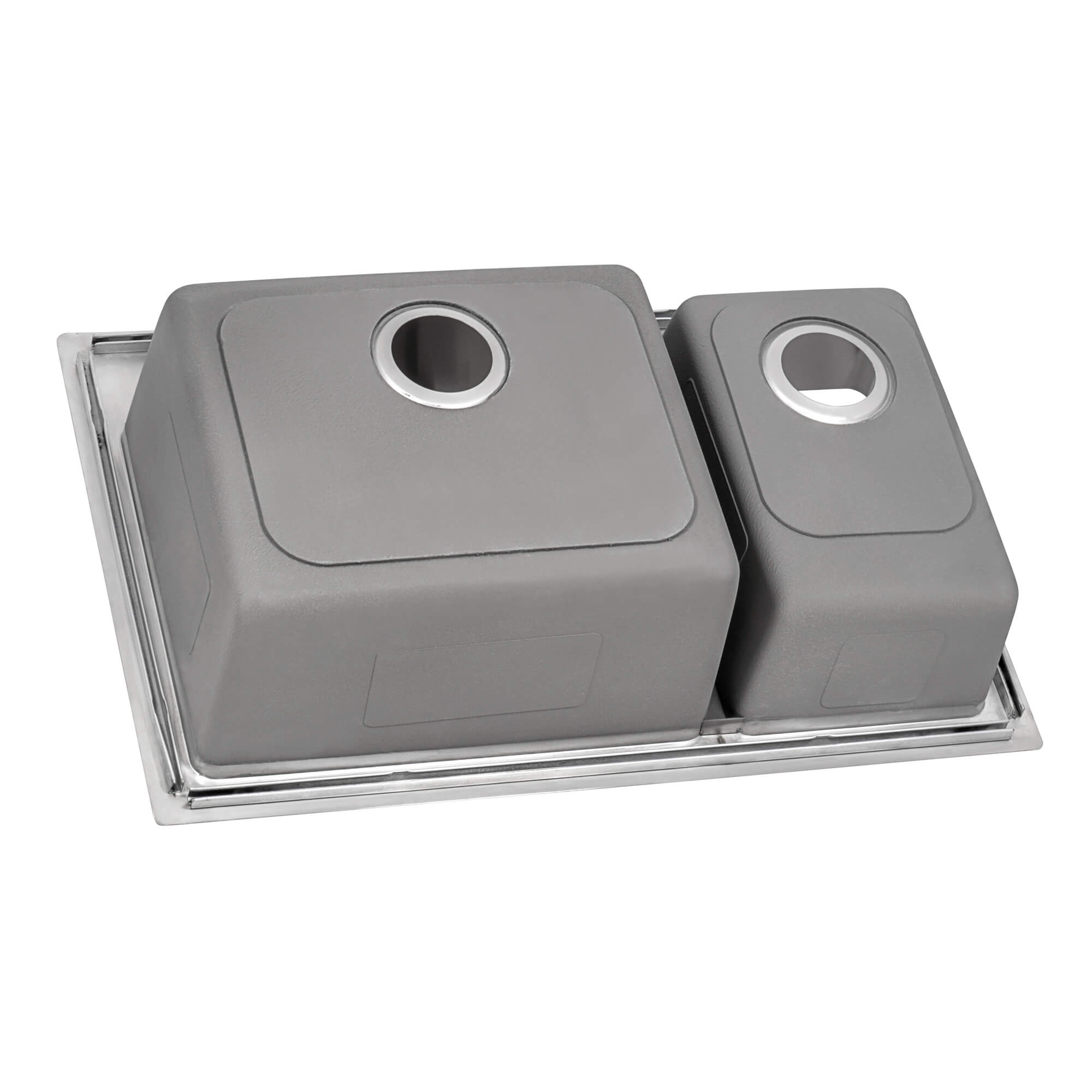 Alternative View of Ruvati Modena 33" Drop-in Topmount Stainless Steel Kitchen Sink, 30/70 Double Bowl, 16 Gauge, RVM5176