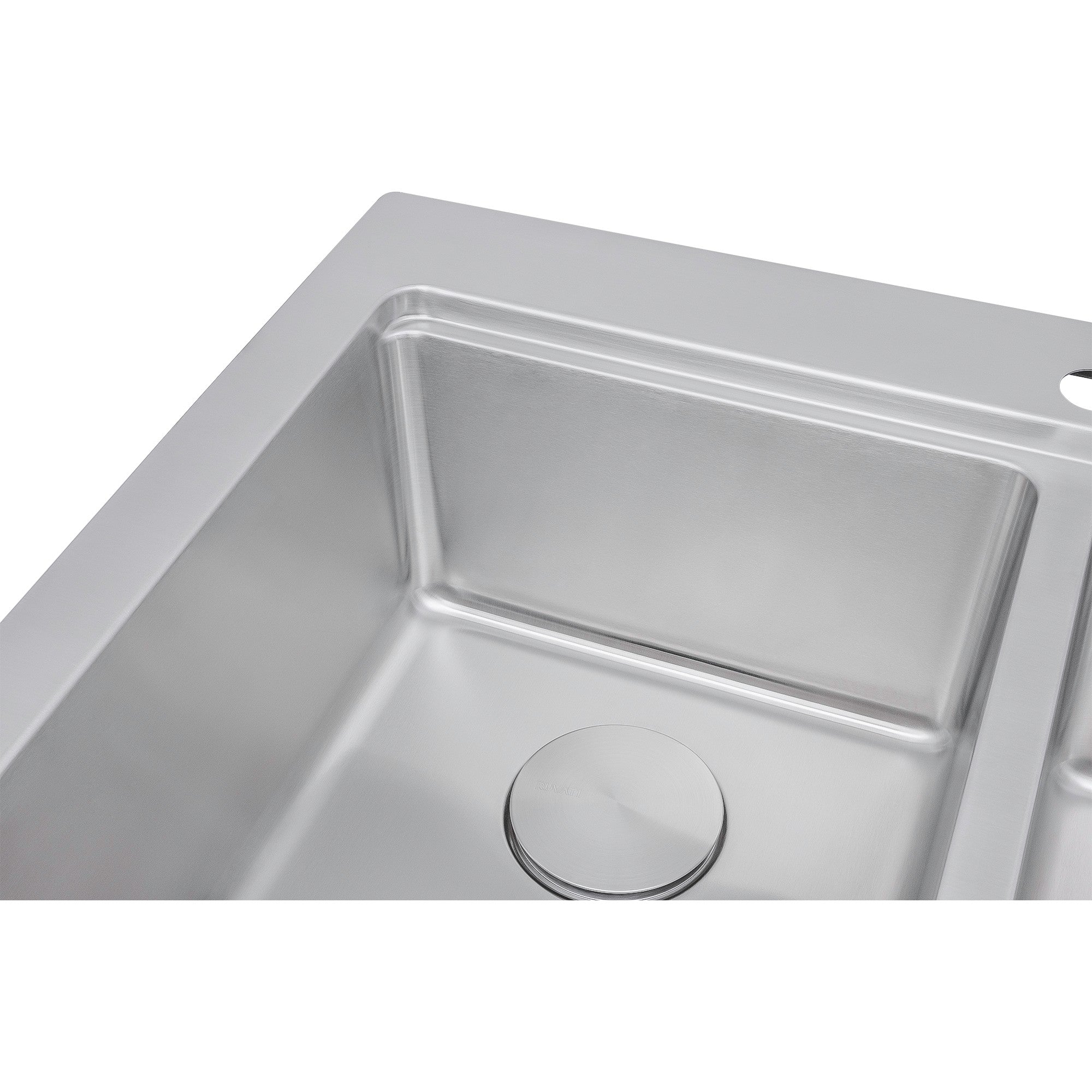 Ruvati Renaro 33" Drop In Stainless Steel Workstation Kitchen Sink, 50/50 Double Bowl, RVM5232 Product Image