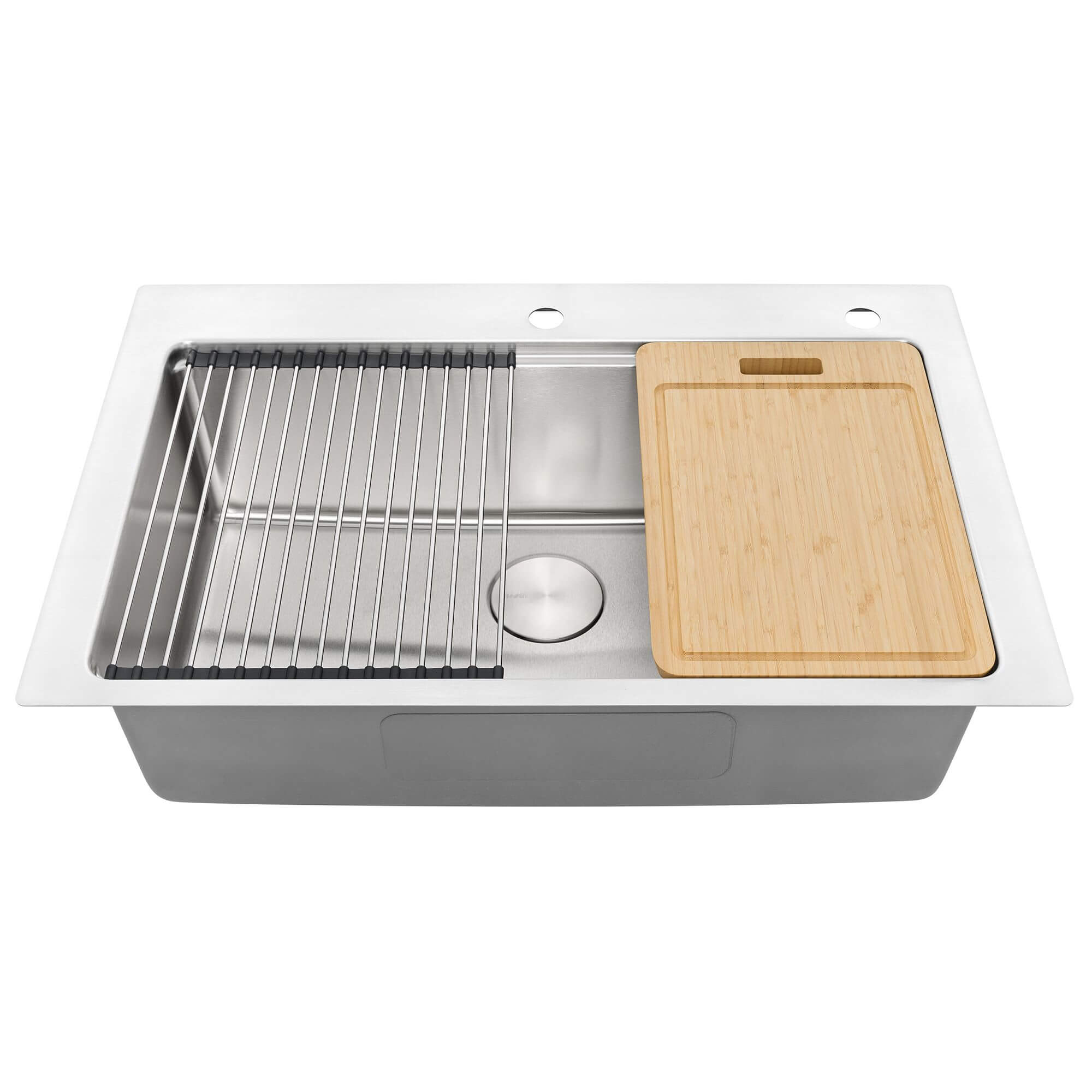 Ruvati Renaro 33" Drop In Stainless Steel Workstation Kitchen Sink, RVM5233 Product Image