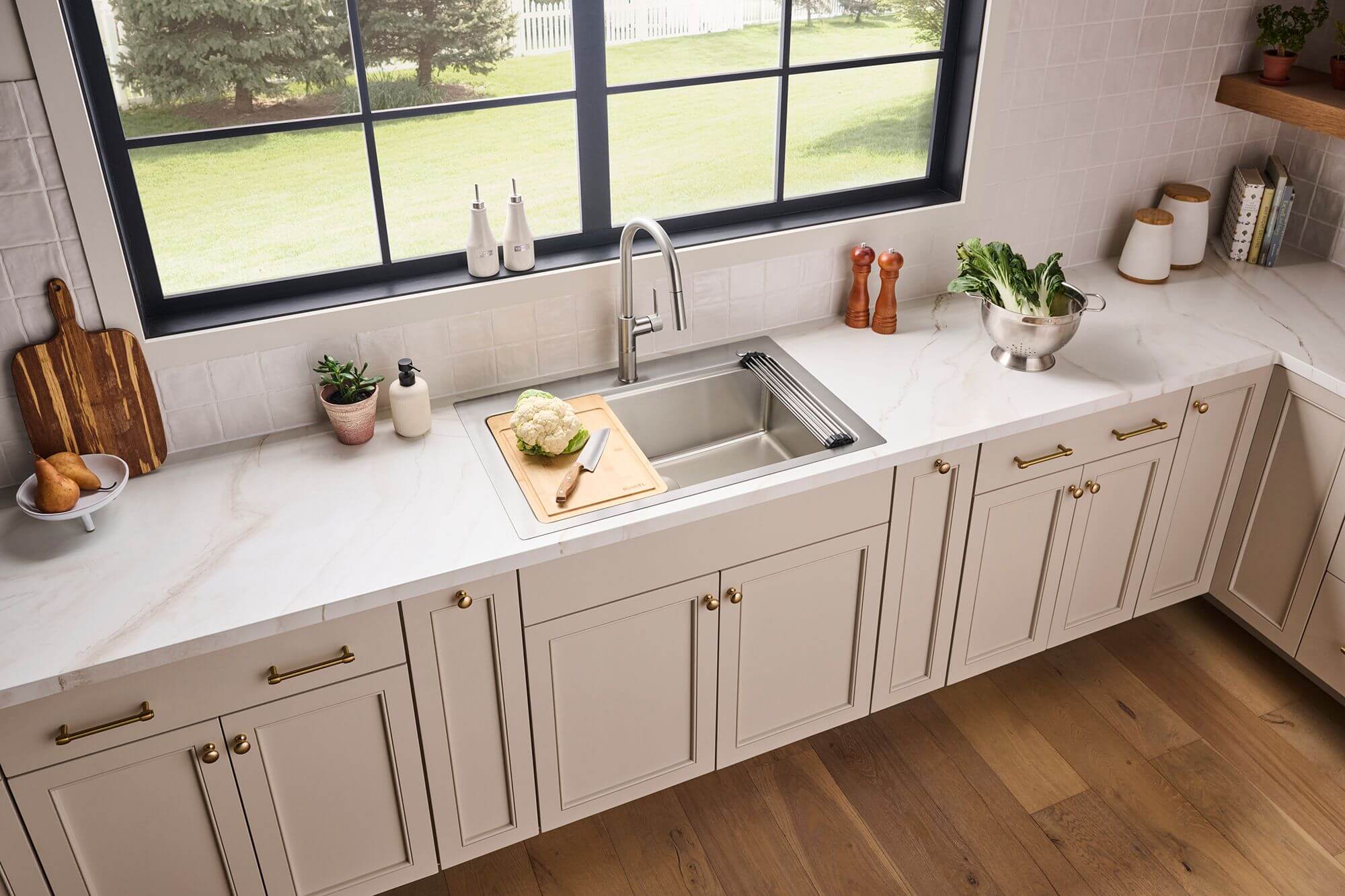 Ruvati Renaro 33" Drop In Stainless Steel Workstation Kitchen Sink, RVM5233 Product Image