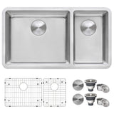 Alternative View of Ruvati Modena 32" Undermount Stainless Steel Kitchen Sink, 70/30 Double Bowl, 16 Gauge, RVM5300