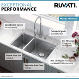 Alternative View of Ruvati Modena 32" Undermount Stainless Steel Kitchen Sink, 30/70 Double Bowl, 16 Gauge, RVM5307
