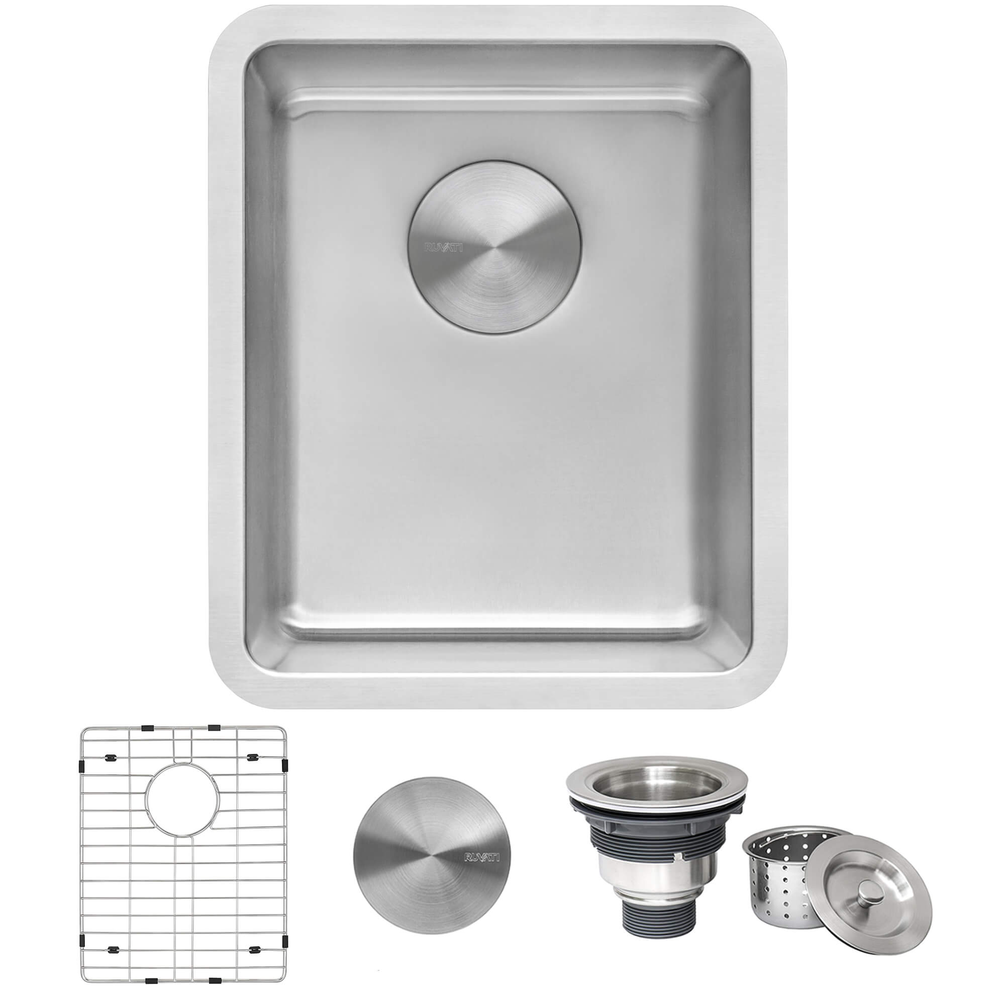 Alternative View of Ruvati Modena 15" Undermount Rectangle Stainless Steel Bar/Prep Sink, 16 Gauge, RVM5815