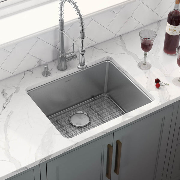 Main Image of Ruvati Modena 23" Undermount Stainless Steel Kitchen Sink, 16 Gauge, RVM5908