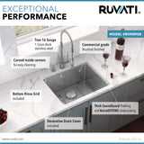 Alternative View of Ruvati Modena 23" Undermount Stainless Steel Kitchen Sink, 16 Gauge, RVM5908