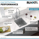 Alternative View of Ruvati Modena 12" Undermount Rectangle Stainless Steel Bar/Prep Sink, 16 Gauge, RVM5912