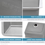 Alternative View of Ruvati Modena 12" Undermount Rectangle Stainless Steel Bar/Prep Sink, 16 Gauge, RVM5912