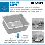 Alternative View of Ruvati Modena 18" Undermount Rectangle Stainless Steel Bar/Prep Sink, 16 Gauge, RVM5916