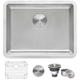 Alternative View of Ruvati Modena 18" Undermount Rectangle Stainless Steel Bar/Prep Sink, 16 Gauge, RVM5916