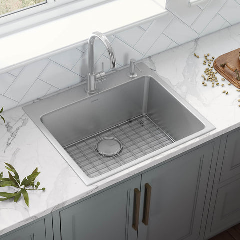 Main Image of Ruvati Modena 23" Drop-in Topmount Stainless Steel Kitchen Sink, 16 Gauge, RVM5923