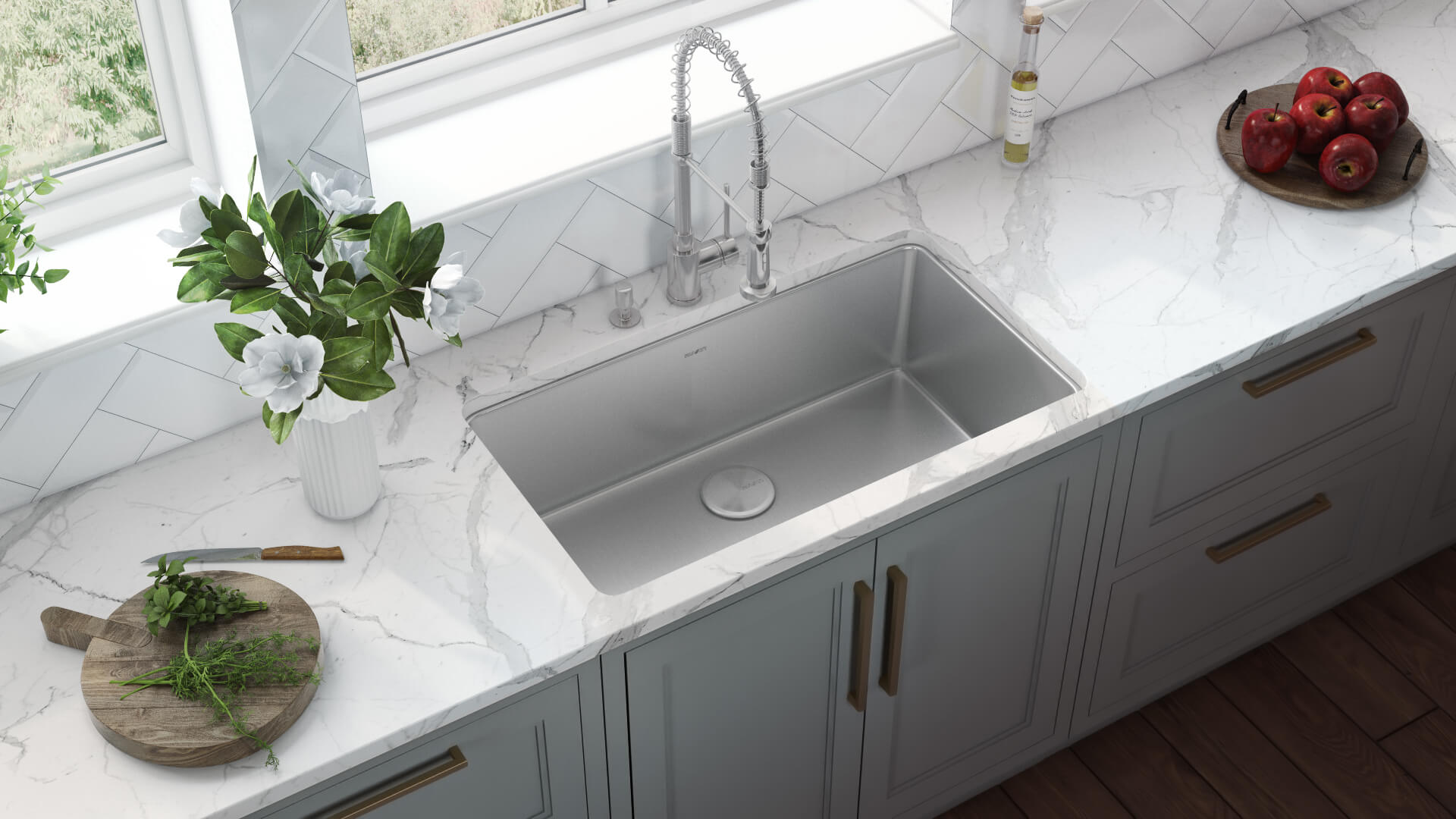 Alternative View of Ruvati Modena 27-inch Undermount Kitchen Sink 16 Gauge Stainless Steel Single Bowl, 16, RVM5927