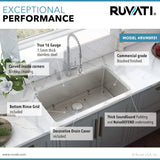 Alternative View of Ruvati Modena 31" Undermount Stainless Steel Kitchen Sink, 16 Gauge, RVM5931