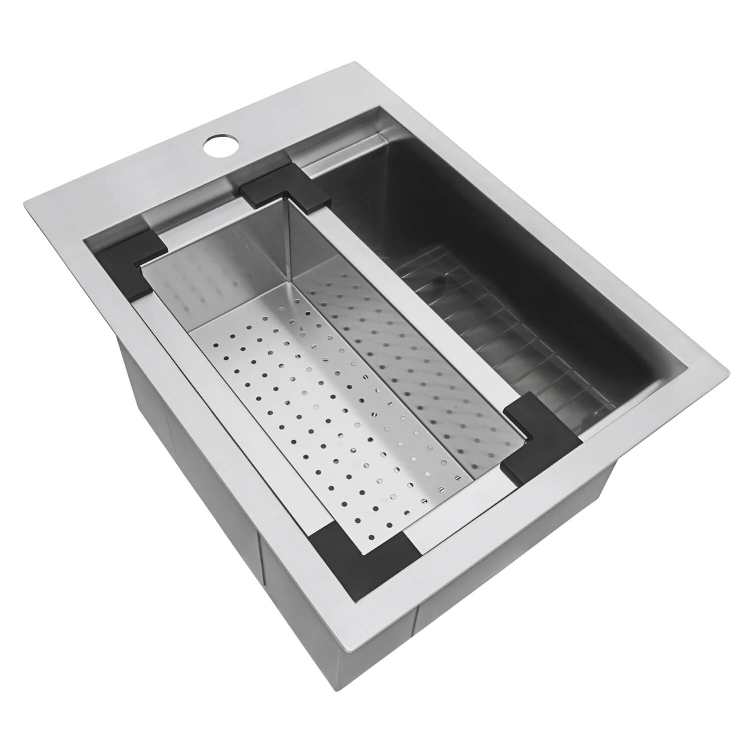 Alternative View of Ruvati 15 x 20 inch Marine Grade T-316 Workstation Topmount RV Boat Outdoor Sink Stainless Steel, RVQ5210