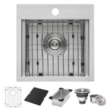 Alternative View of Ruvati 15 x 15 inch Marine Grade T-316 Workstation Topmount RV Boat Outdoor Sink Stainless Steel, RVQ5215