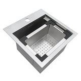 Alternative View of Ruvati 15 x 15 inch Marine Grade T-316 Workstation Topmount RV Boat Outdoor Sink Stainless Steel, RVQ5215