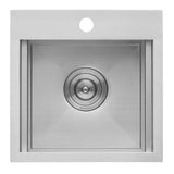 Alternative View of Ruvati 15 x 15 inch Marine Grade T-316 Workstation Topmount RV Boat Outdoor Sink Stainless Steel, RVQ5215