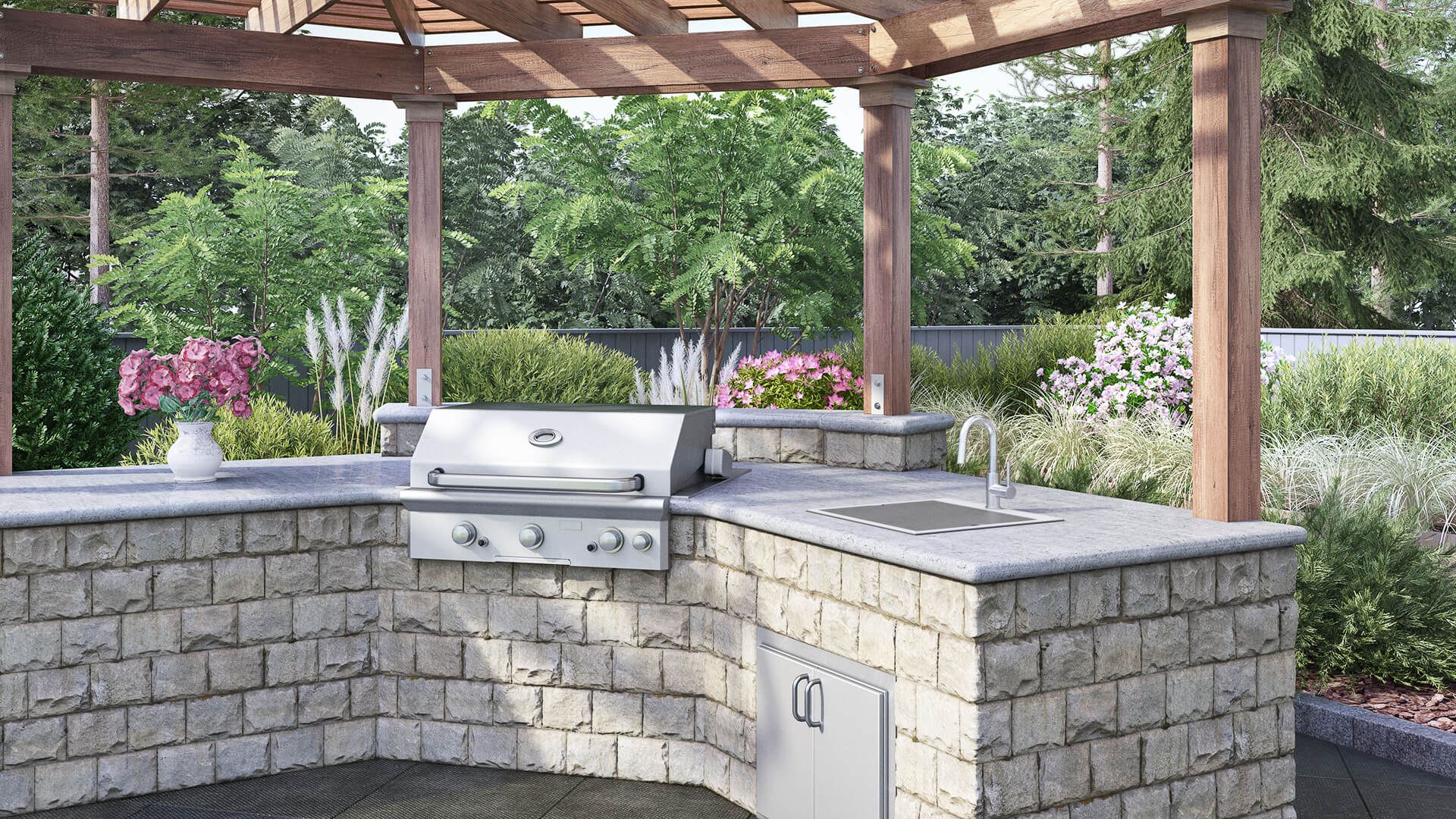 Alternative View of Ruvati 21 x 20 inch Outdoor Workstation Sink T-316 Marine Grade Topmount Stainless Steel BBQ, RVQ5221