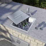 Main Image of Ruvati Merino Insulated Ice Chest Sink, 21 x 20 inch Outdoor BBQ, Marine Grade T-316 Topmount Stainless Steel, RVQ6221