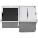 Alternative View of Ruvati Insulated Ice Chest and Outdoor Sink 29 x 20 inch BBQ Workstation Topmount T-316 Stainless Steel, RVQ6290