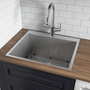 Alternate Image for Ruvati Topmount Laundry Utility Sink 25 x 22 x 12 inch Rounded Corners Deep 16 Gauge Stainless Steel, RVU6015