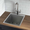 Ruvati Topmount Laundry Utility Sink 18 x 22 x 12 inch Rounded Corners Deep 16 Gauge Stainless Steel, RVU6018