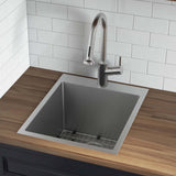 Main Image of Ruvati Topmount Laundry Utility Sink 18 x 22 x 12 inch Rounded Corners Deep 16 Gauge Stainless Steel, RVU6018