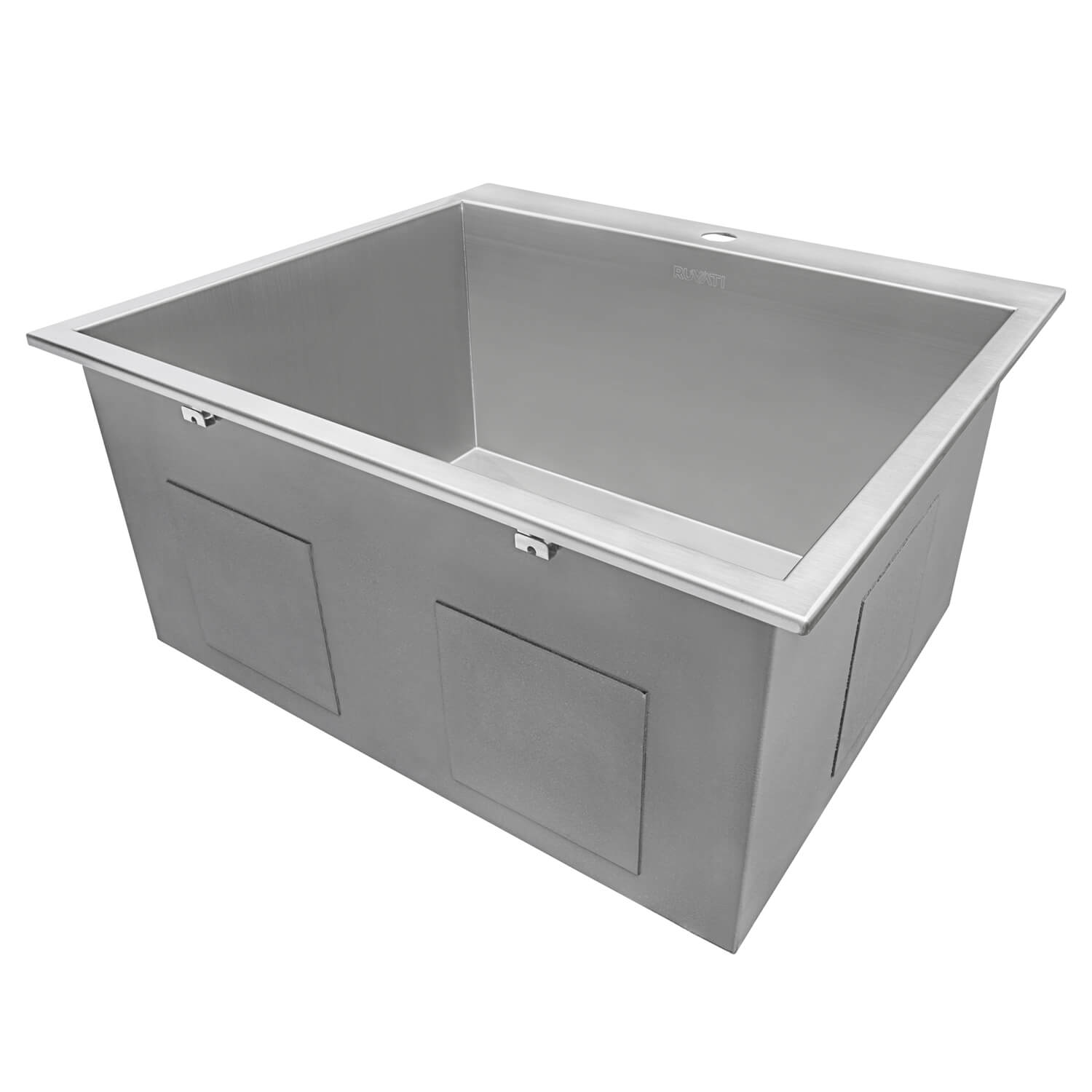 Alternative View of Ruvati Topmount Laundry 22" x 22" x 12" Deep Utility Sink 16 Gauge Stainless Steel, RVU6022