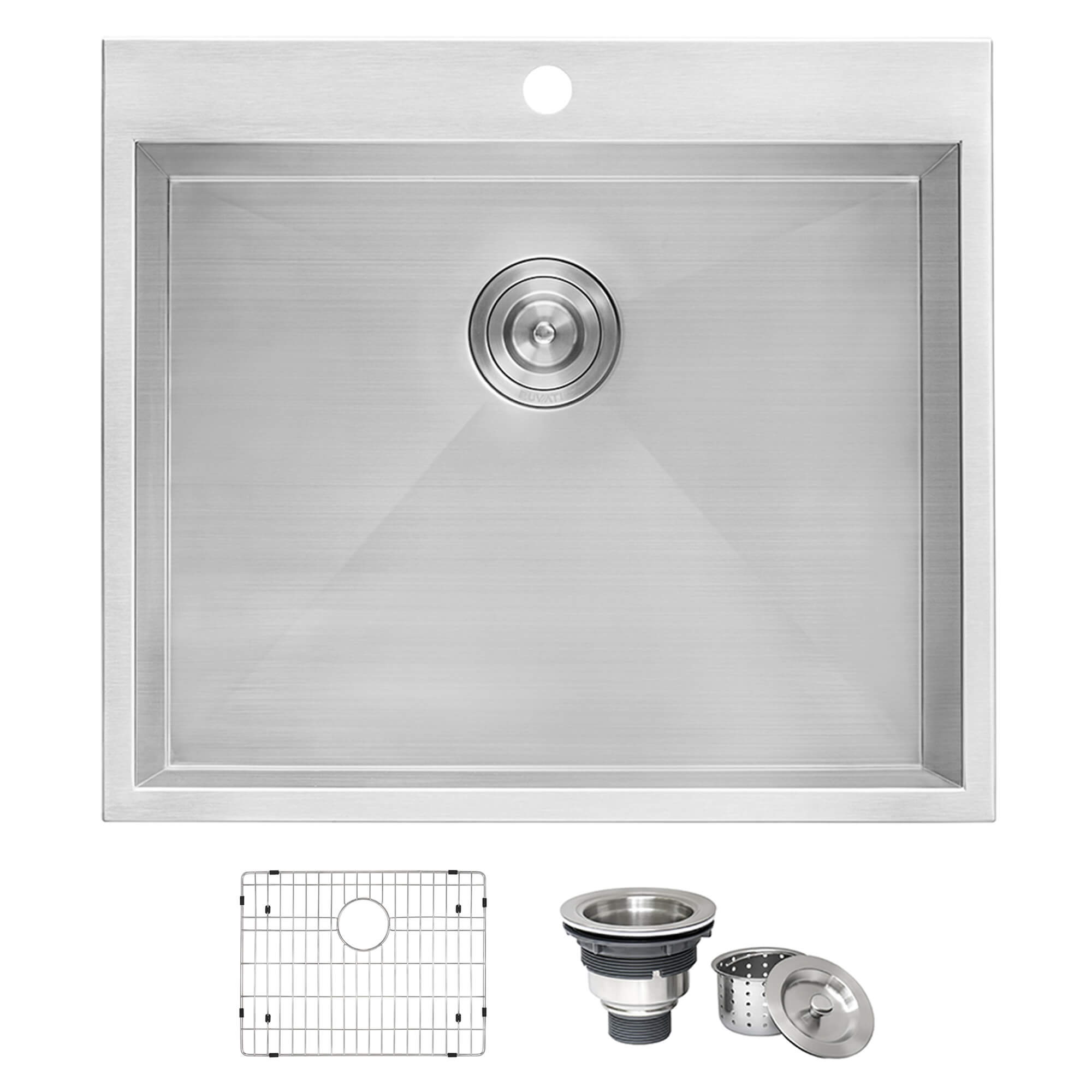 Alternative View of Ruvati Topmount Laundry 22" x 22" x 12" Deep Utility Sink 16 Gauge Stainless Steel, RVU6022