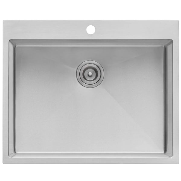 Main Image of Ruvati Topmount Laundry Utility Sink 27 x 22 x 12 inch Rounded Corners Deep 16 Gauge Stainless Steel, RVU6027