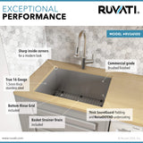 Alternative View of Ruvati 23" x 18" x 12" Deep Laundry Utility Sink Undermount 16 Gauge Stainless Steel, RVU6100