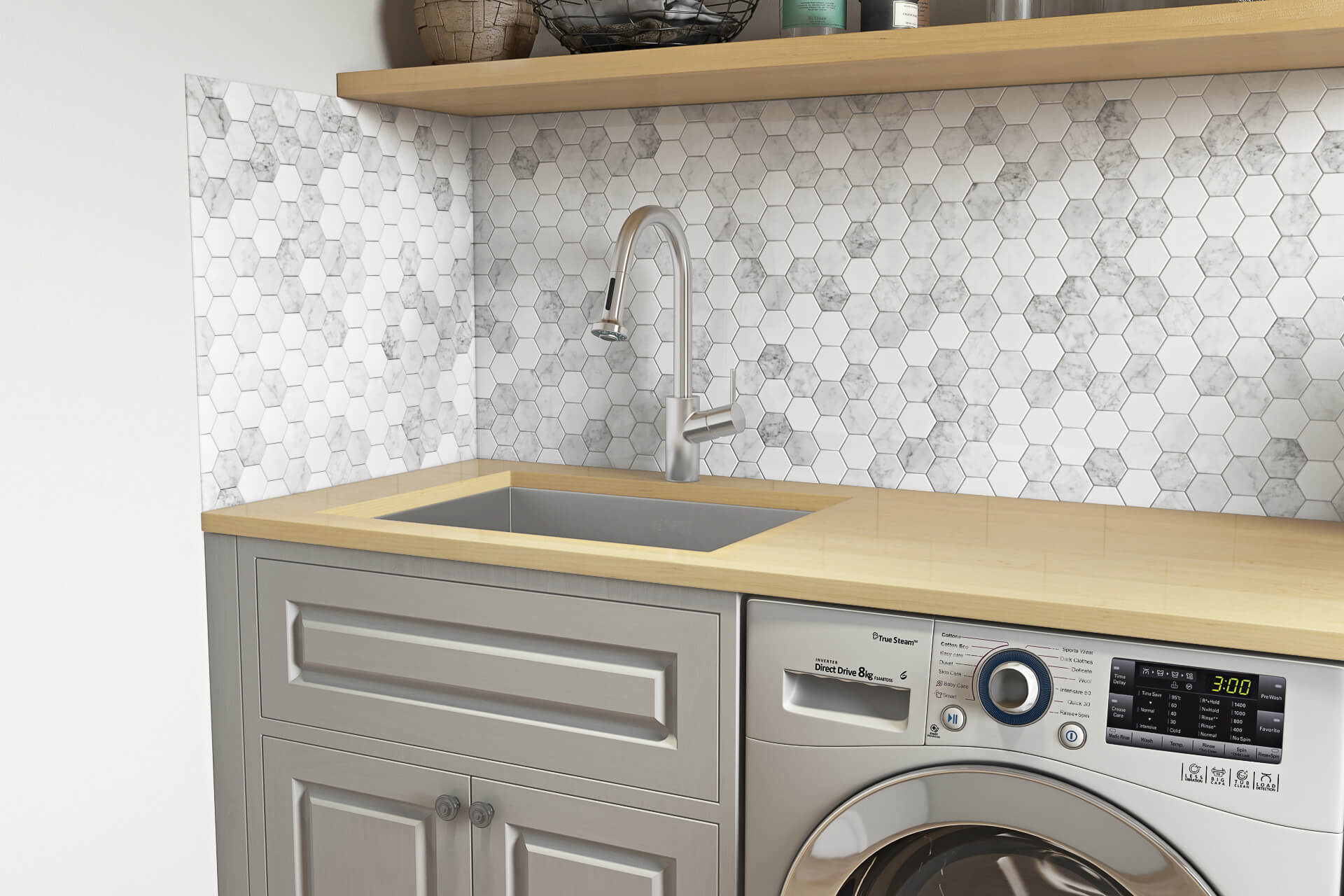 Alternative View of Ruvati 21" x 18" x 12" Deep Laundry Utility Sink Undermount 16 Gauge Stainless Steel, RVU6121