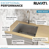 Alternative View of Ruvati 21" x 18" x 12" Deep Laundry Utility Sink Undermount 16 Gauge Stainless Steel, RVU6121