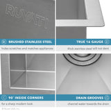 Alternative View of Ruvati 21" x 18" x 12" Deep Laundry Utility Sink Undermount 16 Gauge Stainless Steel, RVU6121