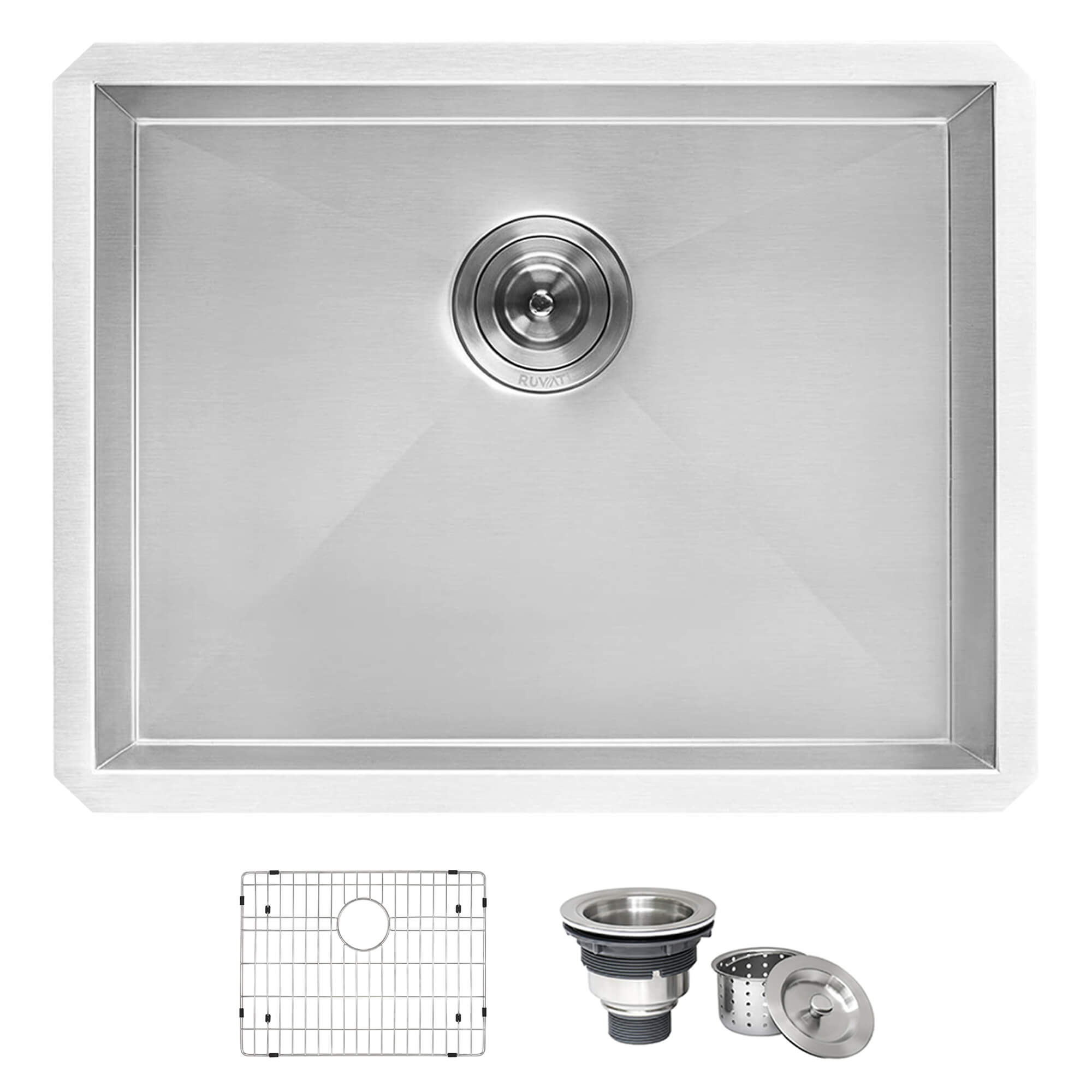 Alternative View of Ruvati 24" x 18" x 13" Deep Laundry Utility Sink Undermount 16 Gauge Stainless Steel, RVU6124