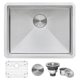 Alternative View of Ruvati 23" x 18" x 12" Deep Laundry Utility Sink Rounded Corners Undermount 16 Gauge Stainless Steel, RVU6125