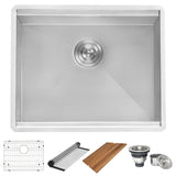 Ruvati Alto 23" x 19" x 13" Deep Laundry Utility Workstation Sink Undermount 16 Gauge, Stainless Steel, 16, RVU6320