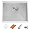 Ruvati Alto 27 x 19 x 12 inch Deep Laundry Utility Workstation Sink Undermount 16 Gauge, Stainless Steel, 16, RVU6327