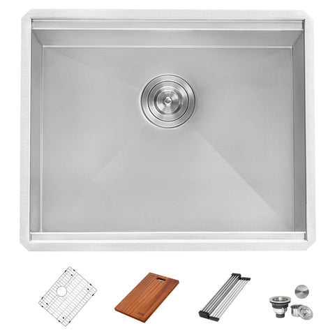 Alternative View of Ruvati Alto 27 x 19 x 12 inch Deep Laundry Utility Workstation Sink Undermount 16 Gauge, Stainless Steel, 16, RVU6327