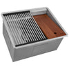 Ruvati Alto 23 x 19 x 12 inch Deep Laundry Workstation Sink with Washboard Undermount Stainless Steel, 16, RVU6525