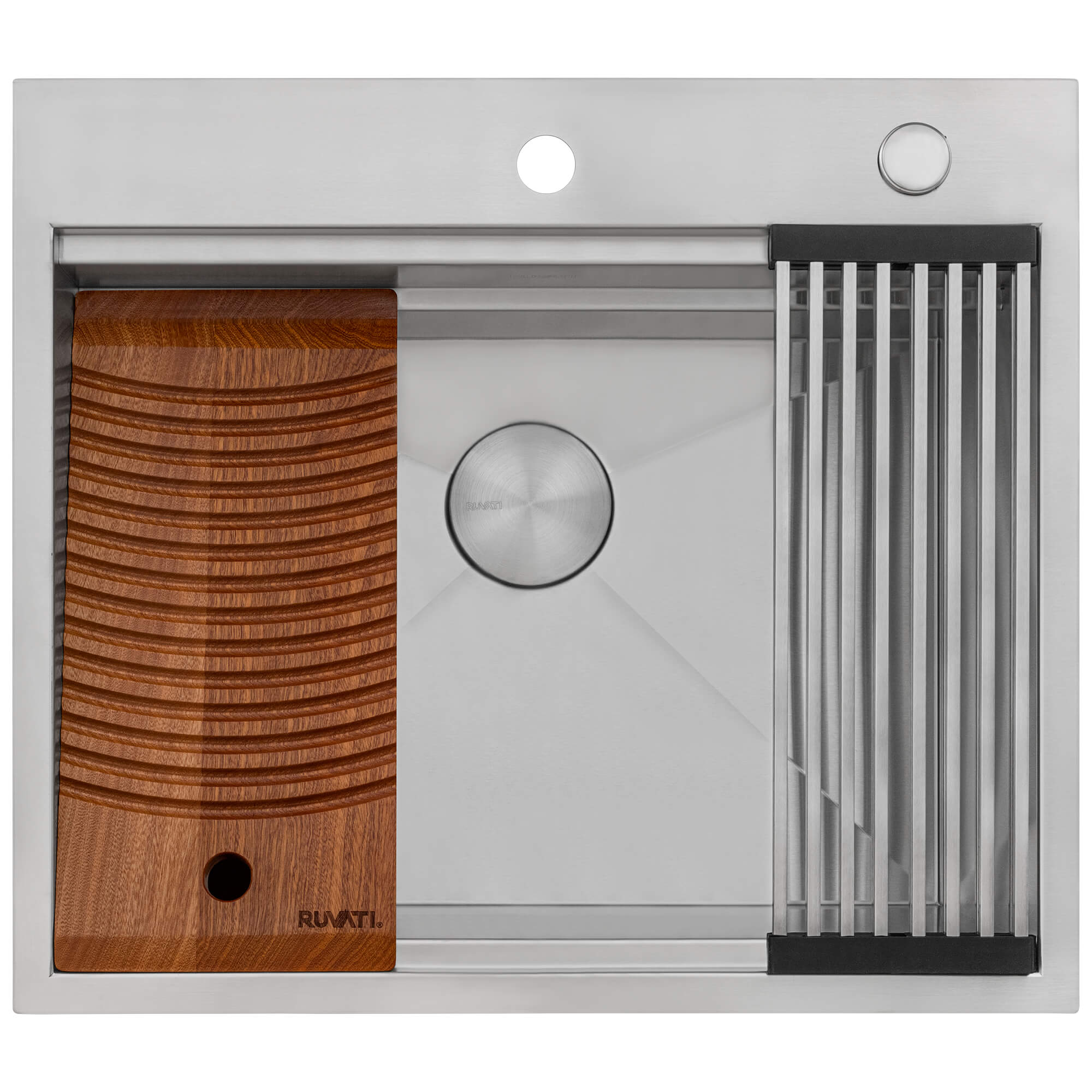 Alternative View of Ruvati Alto 25 x 22 x 12 inch Deep Laundry Workstation Sink with Washboard Topmount Stainless Steel, 16, RVU6553