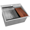 Ruvati Alto 25 x 22 x 12 inch Deep Laundry Workstation Sink with Washboard Topmount Stainless Steel, 16, RVU6553