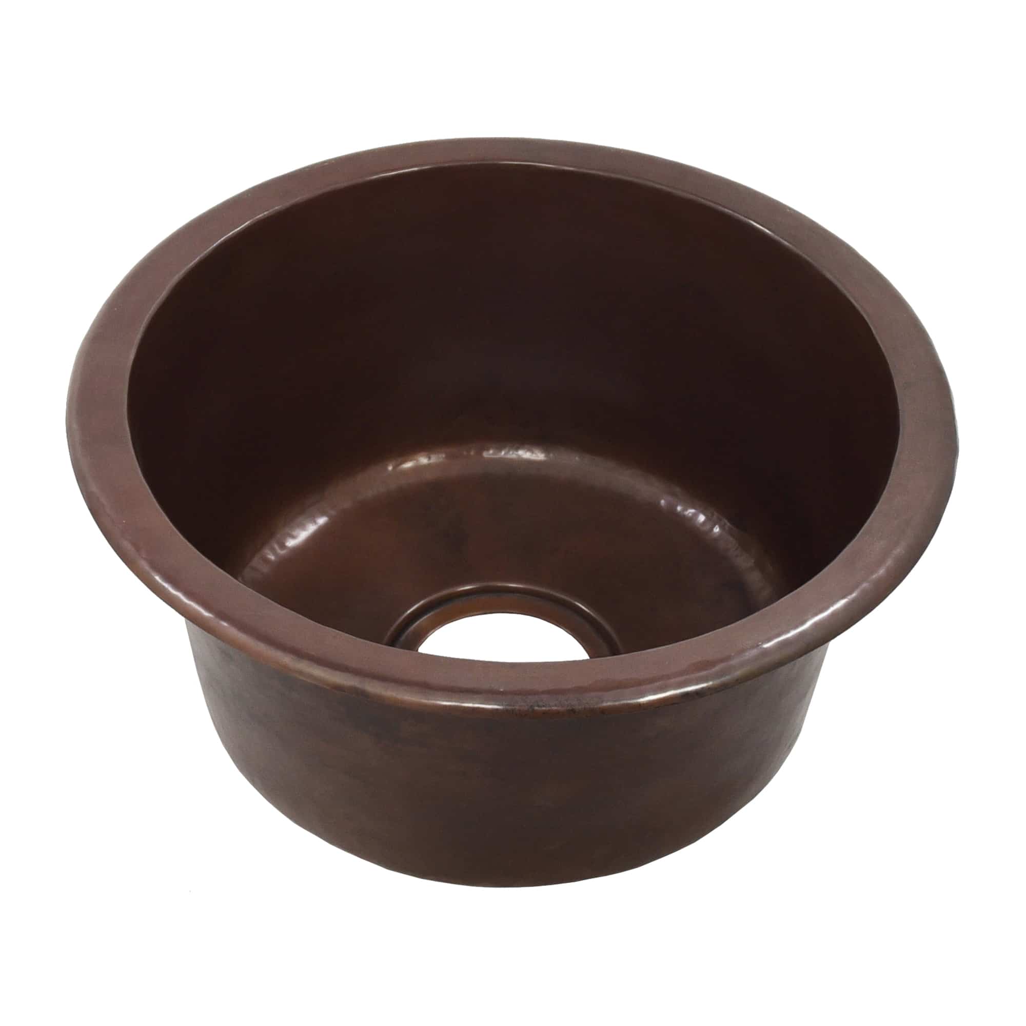 Native Trails Redondo Chico 15" Round Copper Bar/Prep Sink, Antique Copper, CPS260-F