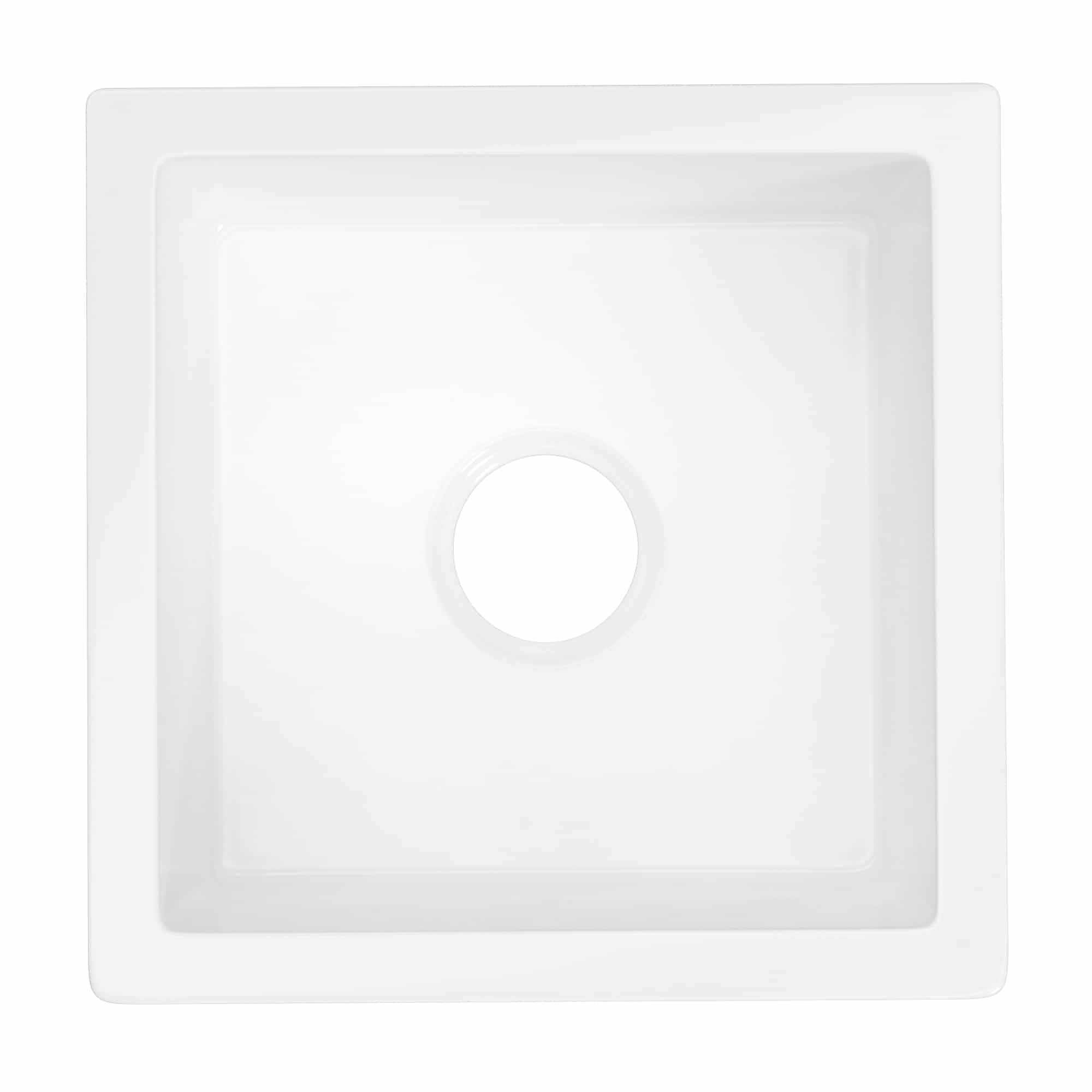 Native Trails Reveler 16" Square Fireclay Bar/Prep Sink, White, FRB1515-W Product Image