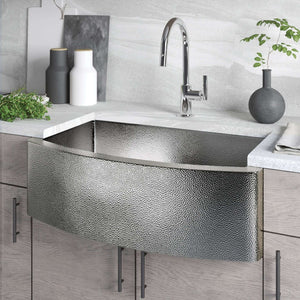 Alternate Image for Native Trails Rhapsody 33" Copper Farmhouse Sink, Polished Nickel, CPK895