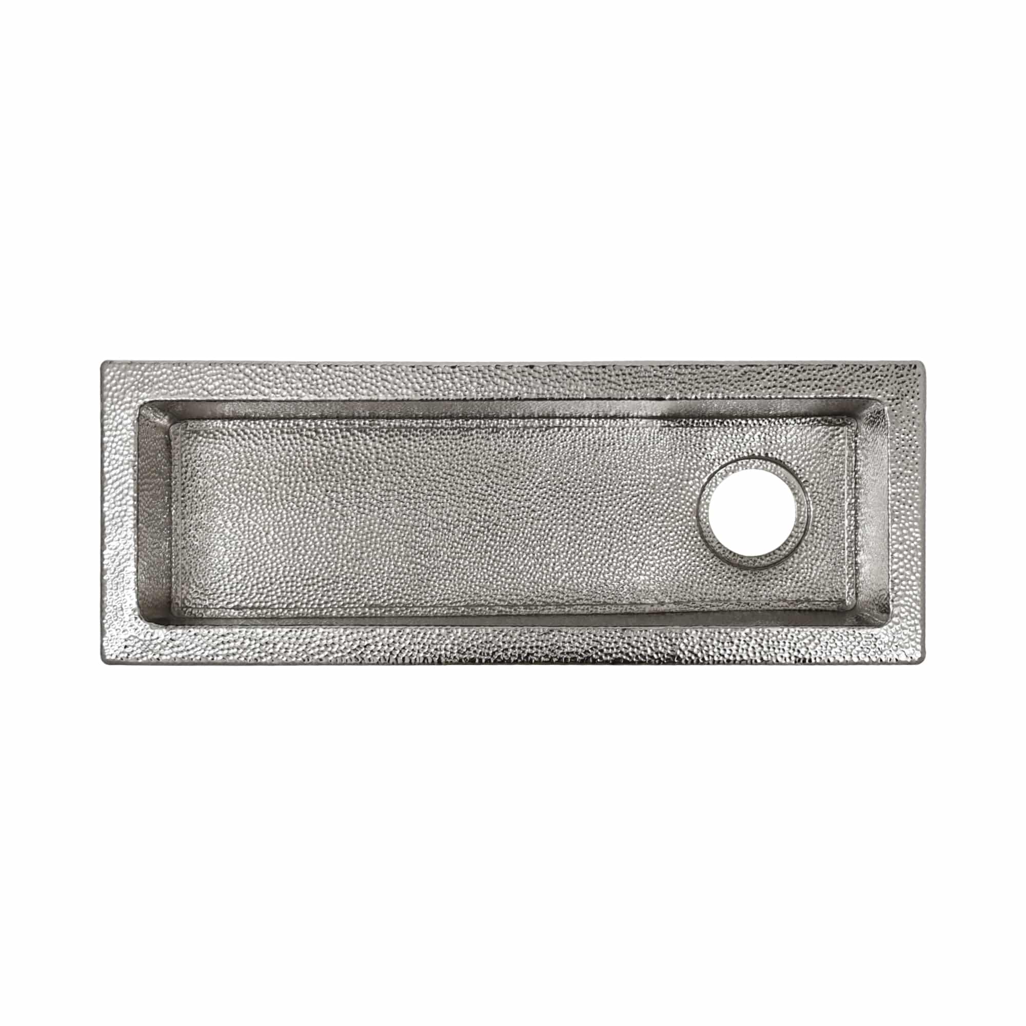 Native Trails Rio Chico 30" Rectangle Nickel Bar/Prep Sink, Polished Nickel, CPS810 Product Image