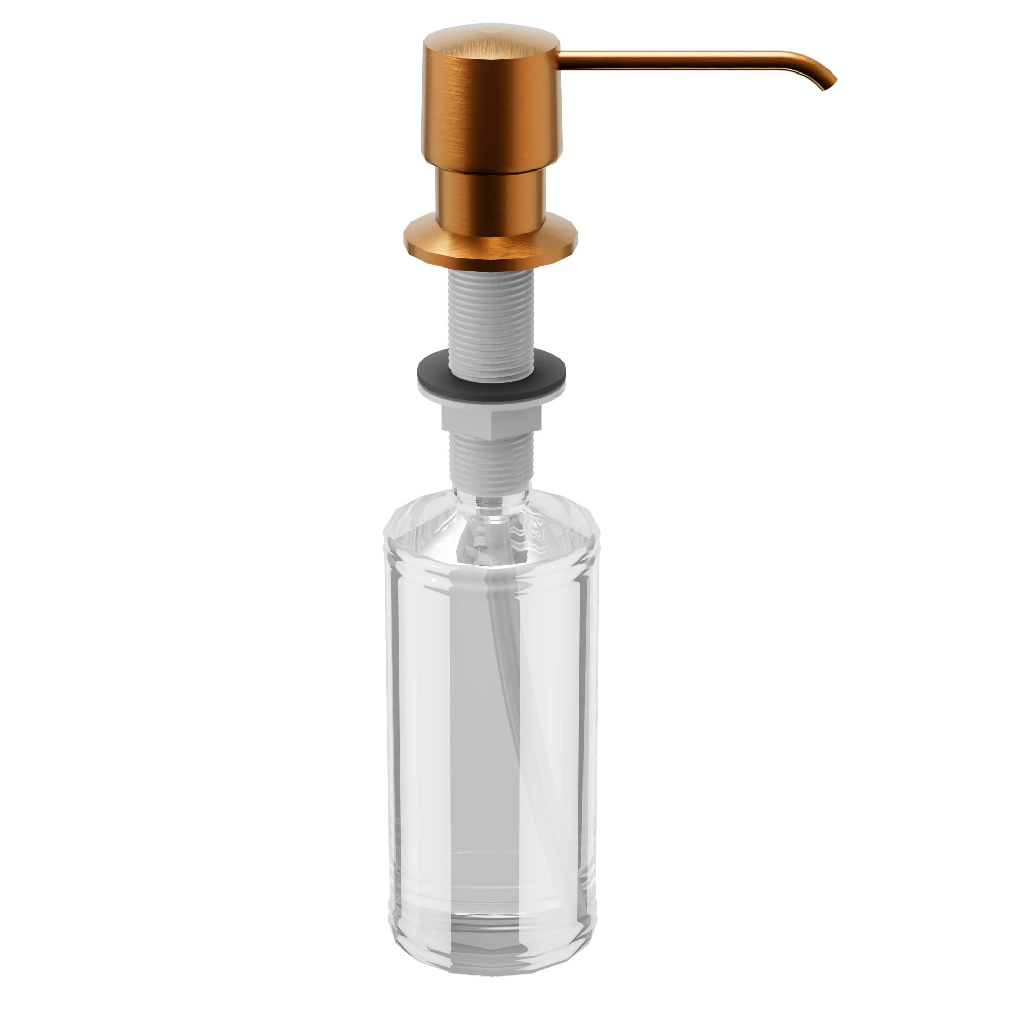 Karran Kitchen Soap/Lotion Dispenser, Lead-free Brass And Plastic, Brushed Copper, SD25BC