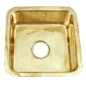 Alternate Image for Nantucket Sinks Brightwork Home 17" Square Brass Bar/Prep Sink with Accessories, SQRB-7SM