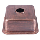 Nantucket Sinks Brightwork Home 17" Square Copper Bar/Prep Sink with Accessories, 16 Gauge, SQRC-7PS