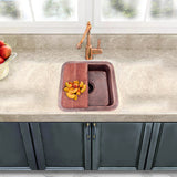 Nantucket Sinks Brightwork Home 17" Square Copper Bar/Prep Sink with Accessories, 16 Gauge, SQRC-7PS