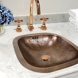 Nantucket Sinks Brightwork Home 16" Copper Bathroom Sink, Light Copper, SQRC-OF